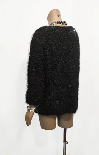 Chaqueta Fiesta Brillante Negra Talla 52-54-56