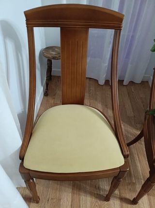 Mesa de salón comedor madera maciza + 6 sillas