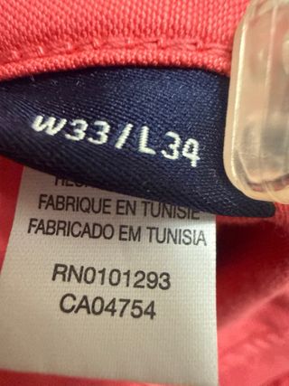 Pantalón Gant Rojo Talla 33