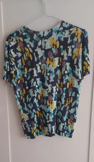 Camiseta Zara Punto Manga Corta Multicolor