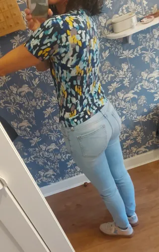 Camiseta Zara Punto Manga Corta Multicolor