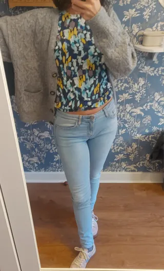 Camiseta Zara Punto Manga Corta Multicolor