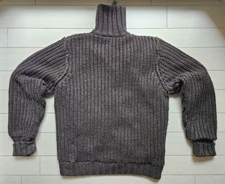 Giacca cardigan uomo pesante zip marrone