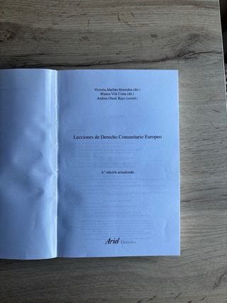 Lecciones de Derecho Comunitario Europeo