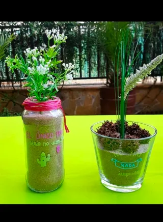 Lote 2 Jarrones Cristal Decorados