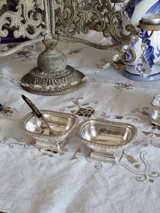 Coppia saliere vintage in silver plated