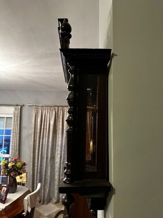 Relógio de Parede Antigo Madeira e Vidro