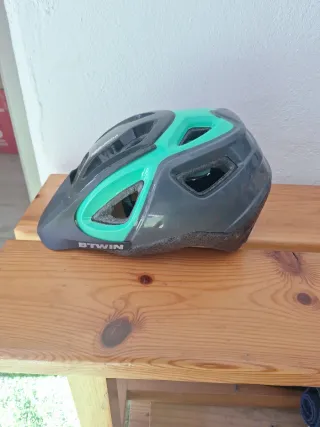 Casco Bici MTB Negro/Verde Medidas 53 cm- 57cm