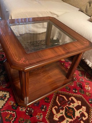 Mesa de centro madera y cristal