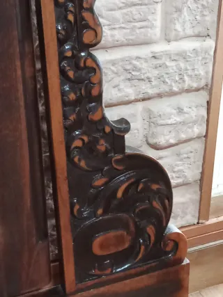 Espejo Victoriano Madera Noble Tallada princ.S.XX