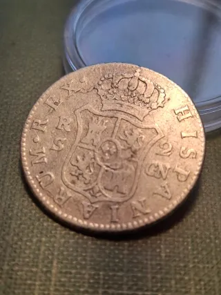 Moneda 2 Reales 1801 plata Carlos IV