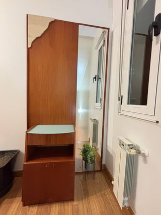 Mueble de entrada madera y cristal