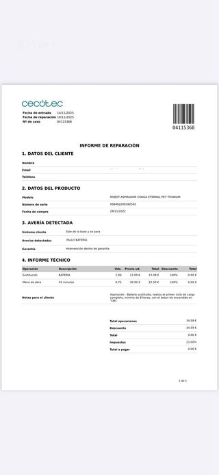 Robot Aspirador Conga Eternal Pet Titanium