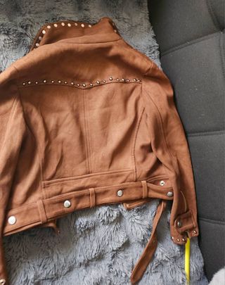 Chaqueta Cuero Marrón Estilo Pesado Talla M