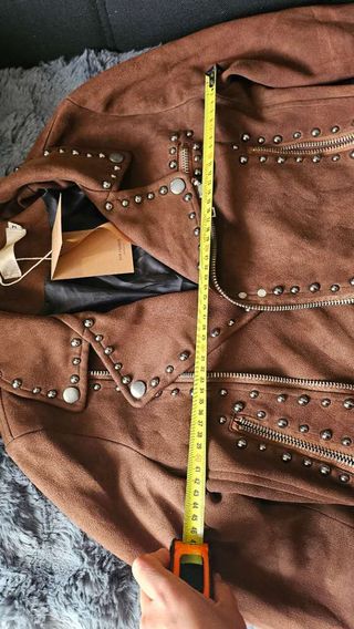 Chaqueta Cuero Marrón Estilo Pesado Talla M