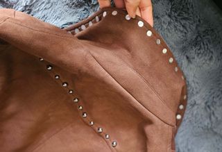 Chaqueta Cuero Marrón Estilo Pesado Talla M