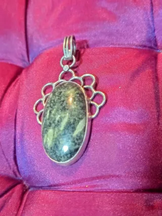 Colgante Plata 925 Serpentina Natural Ovalada