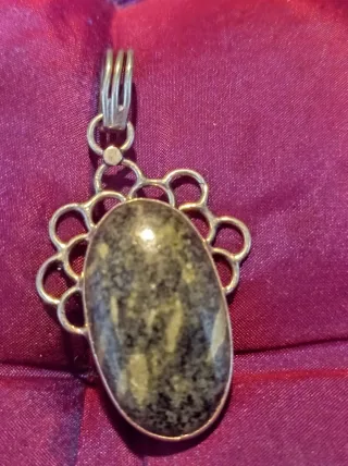 Colgante Plata 925 Serpentina Natural Ovalada