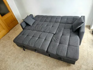 Sofá Cama Chaiselongue Gris Reversible