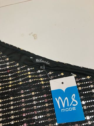 Top fiesta lentejuelas plateadas