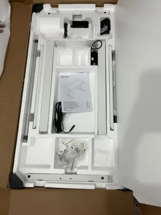 SONGMICS Escritorio Eléctrico Regulable Blanco