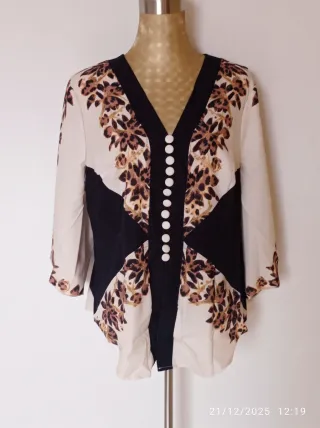 Blusa Talla 46 Beige y Negra