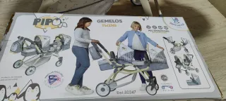 Carrito Muñecas Decuevas PIPO Doble gemelar