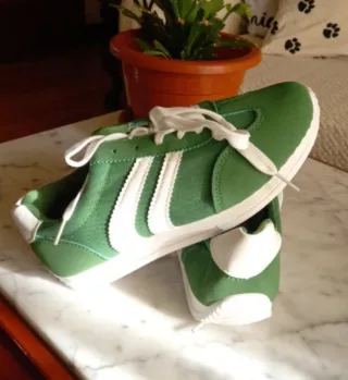 Zapatillas verdes y blancas