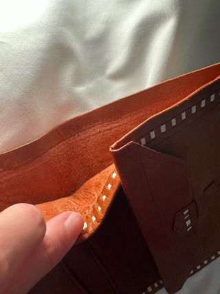 Cartera de mujer de cuero marrón