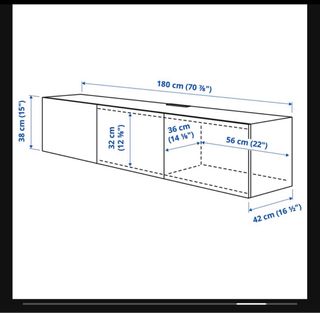 Mueble TV Ikea Besta 180cm Blanco