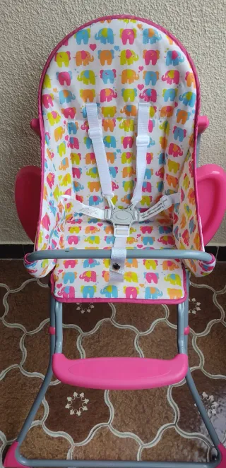 Trona bebé Asalvo con estampado de elefantes