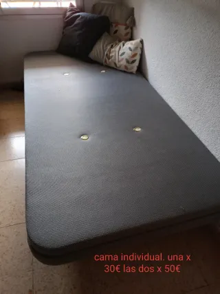 Cama individual gris