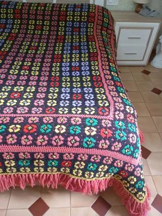 Colcha crochet hecha a mano