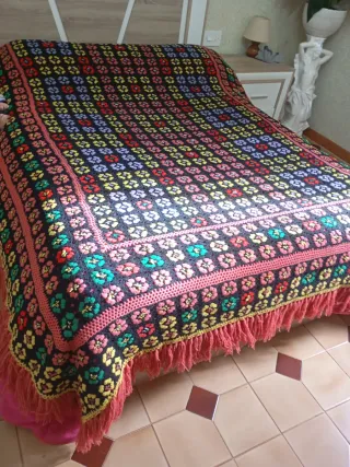 Colcha crochet hecha a mano