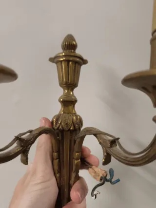 3 Apliques Luis XVI Bronce