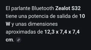 Altavoz Bluetooth Zealot S32 Subwoofer