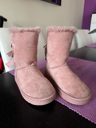 Botas rosas invierno con lazo talla 31