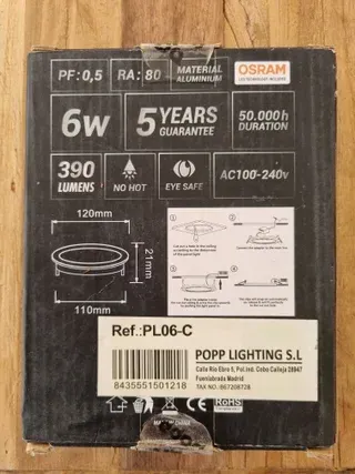 Foco LED empotrable 6W