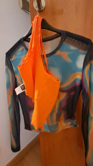 Top naranja transparente