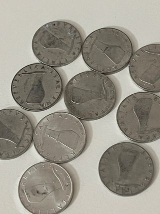 Lotto 10 monete 5 Lire Delfino