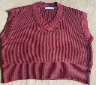 Chaleco Zara Lana Burdeos Talla L