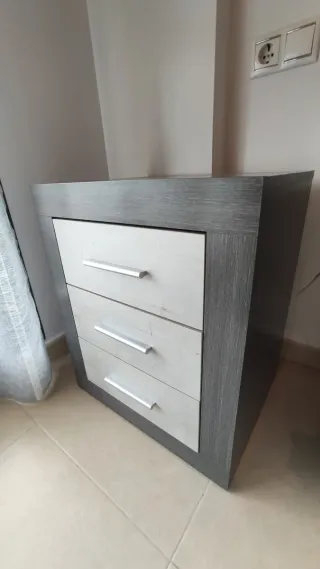 Conjunto Mesitas de Noche Madera y Metal