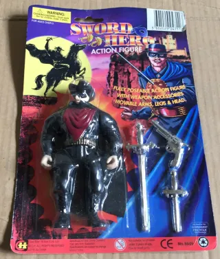 Boneco Sword Hero Action Figure, anos 80.