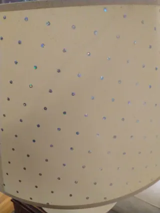 Lámpara de sobremesa crema y acero 77 cms.