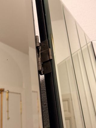 Biombo Espejo Vintage Plata y Blanco