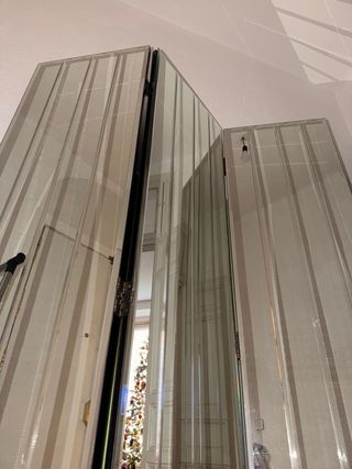 Biombo Espejo Vintage Plata y Blanco