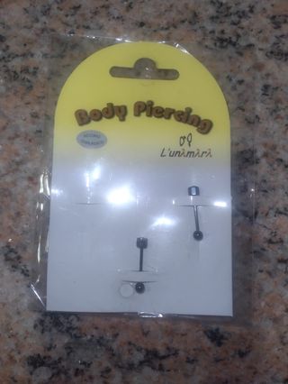 2 piercing acciaio chirurgico brillantino