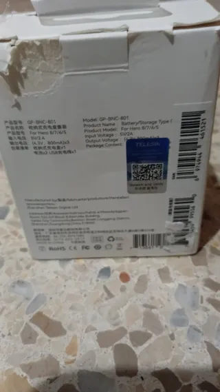 Cargador Telesin +2 baterías GO PRO HERO 8/7/6/5