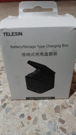 Cargador Telesin +2 baterías GO PRO HERO 8/7/6/5