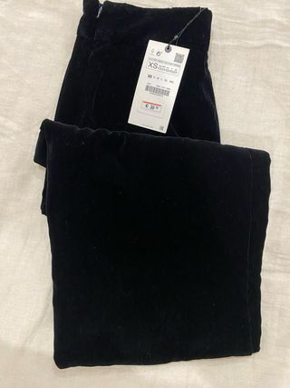 Pantalón Zara Terciopelo Negro